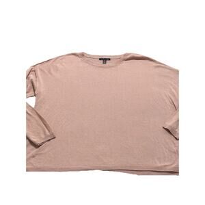 Eileen Fisher Pink Featherweight Tencel/nylon Blend Summer Sweater Size L